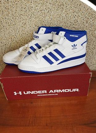 Кросівки чоловічі adidas forum mid originals fy 4970 білі з синім