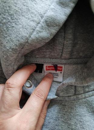Худі жіноча supreme тепла сіра 2