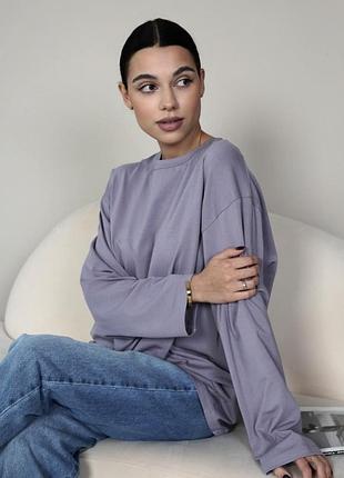 Хлопковый оверсайз лонгслив lounge basic