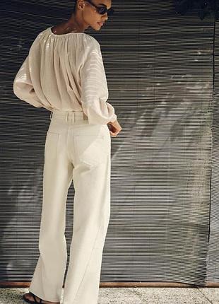Джинси жіночі zara wide leg бежеві 38