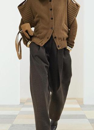Коричневі вовняні брюки zara srpls