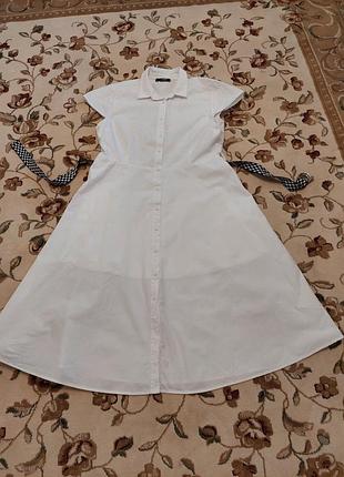 Котонове з пояском плаття 👗 сорочка 3