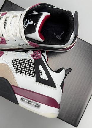 Nike air jordan 4 retro psg white burgundy black