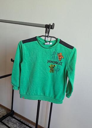 Свитшот ниндзя зеленый теплый деми 7-8 лего
