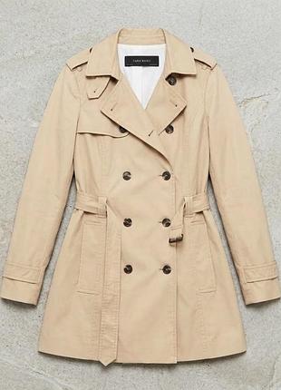 Пальто жіноче zara тренч бежевий