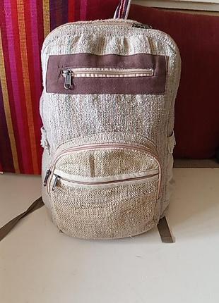 Вінтажний рюкзак hemp handmade наплічник подорожник