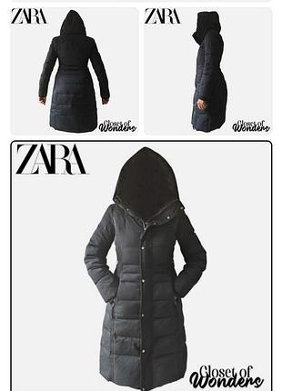 Жіночий пуховик zara чорний