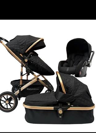 Коляска-трансформер 3в1 maxibaby iq black