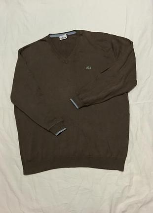 Светр lacoste vintage оригінальний вантажний пуловер джемпер чоловічий коричневий