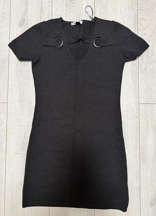 Трикотажна чорна сукня zara