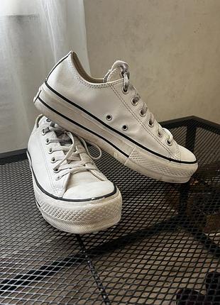 Кеди жіночі converse chuck taylor all star lift platform low білі