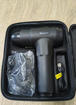 Перкуссионный массажный пистолет aerlang с насадкой для подогрева (massage gun)