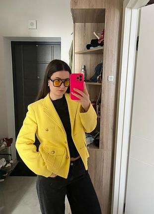 Піджак жіночий max mara жовтий на підкладі