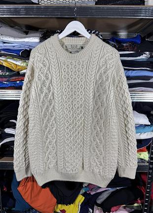 Aran crafts cable knit wool sweater women xl size