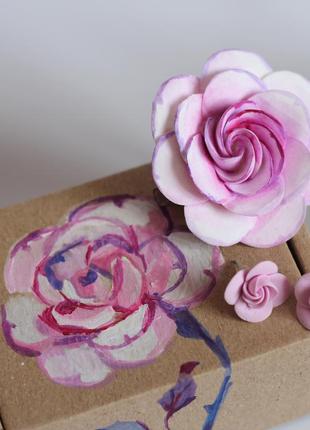 Подарочный комплект украшений в авторской коробочке "викторианские розы"4 фото