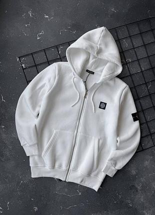 Мужская теплая зоп худи stone island флис