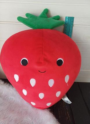 Плюшевая сквиш подушка клубника aldi squishees smiley