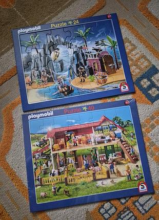 Набір із двох дитячих рамкових пазлів schmidt spiele серії playmobil