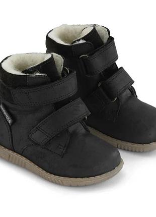 Детские черные кожаные ботинки бренда bundgaard модель barefoot размер 24 2