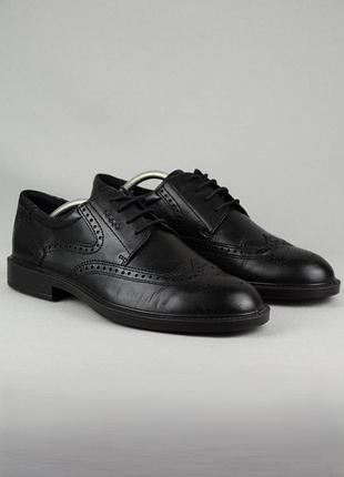 Ecco atlanta brogue туфли броги дерби оксфорды мужские кожаные элегантные черные классическая обувь оригинал 44 р/29 см helsinki metropole geox clarks
