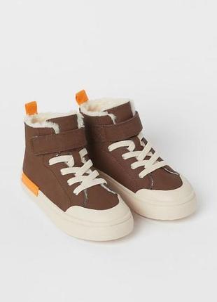 Чоботи для хлопчика h&m демісезонні, коричневі, утеплені, розмір eur 33, довжина устілки 21,5 см