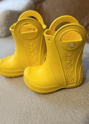 Гумові чоботи для дітей crocs жовті