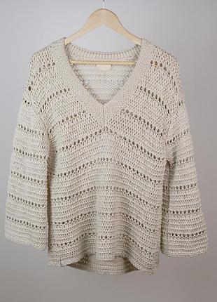 H&amp;m свитер крупной вязки из тяжелого хлопка, oversize