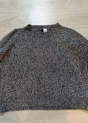 Меланжевый женский свитер divided (h&amp;m) - черно-белый меланж, размер m