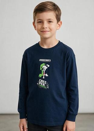 Темно-синій реглан minecraft m&s для хлопчика 9-10 років