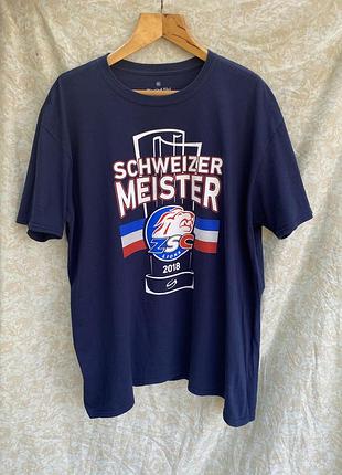 Футболка zsc lions • чемпіон швейцарії 2018 • xxl • 100% бавовна