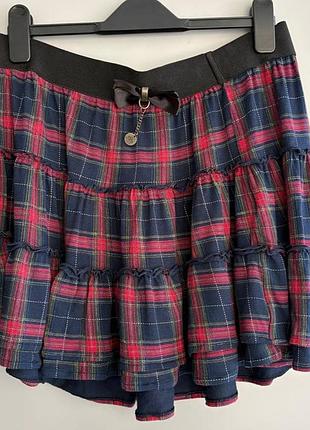 Юбка 3х ярусная в клетку м