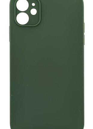 Чехол silicone case box для apple iphone 11 бампер soft touch с микрофиброй зеленый (без лого)