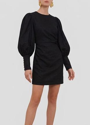 Zimmermann черное платье из льна xs