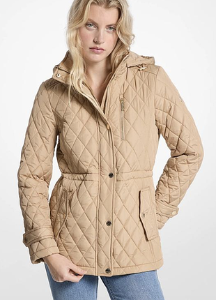 Стьобана куртка michael kors quilted hooded jacket