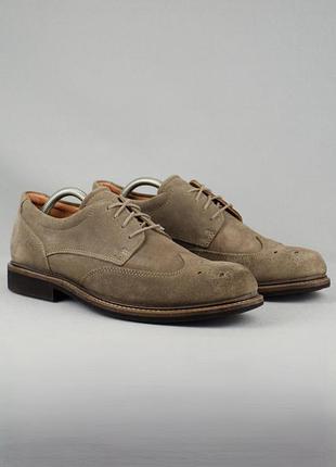 Ecco findlay brogue туфлі броги дербі оксфорди чоловічі шкіряні замшеві елегантні класичні сірі оригінал 42-43 р/27.5 см metropole clarks rieker