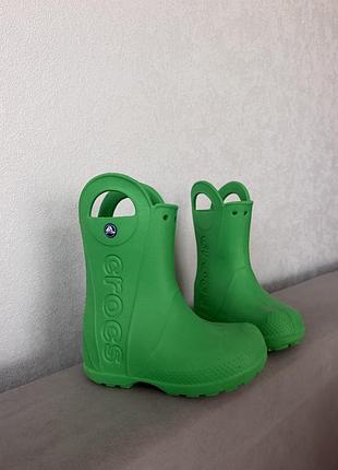 Гумові чоботи для дітей crocs зелені, розмір 28