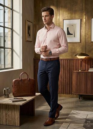 Рожева чоловіча сорочка з довгим рукавом преміального бренду ted baker