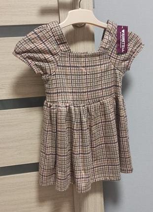 Сукня для дівчинки nannette kidsв клітинку, коричнева