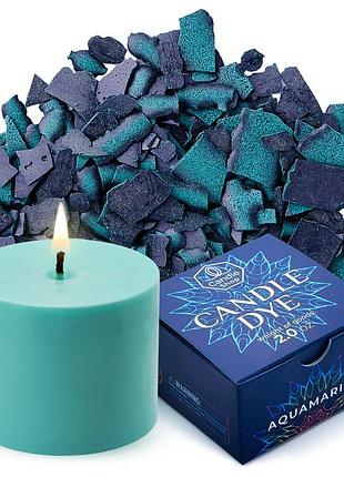 Барвник аквамарин для виготовлення свічок пластівці candle shop 57 грамм