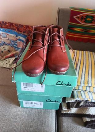 Черевики жіночі clarks коричневі, розмір 39.5, довжина устілки 25.5 см, натуральна шкіра