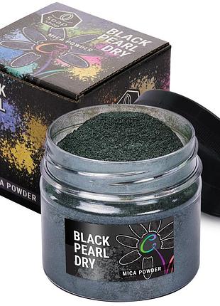Слюдяний пігментний порошок black pearl (чорна перлина) для смоли мила макіяжу манікюру soap shop банка 57 грам
