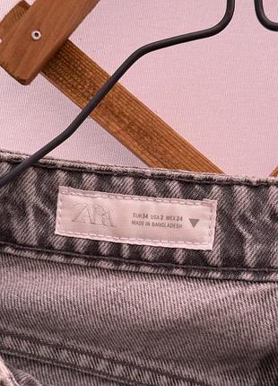 Сірі прямі джинси zara washed grey 34 5