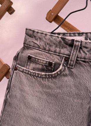 Сірі прямі джинси zara washed grey 34 4
