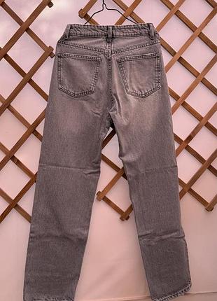 Сірі прямі джинси zara washed grey 34 7