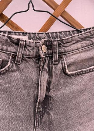 Сірі прямі джинси zara washed grey 34 3