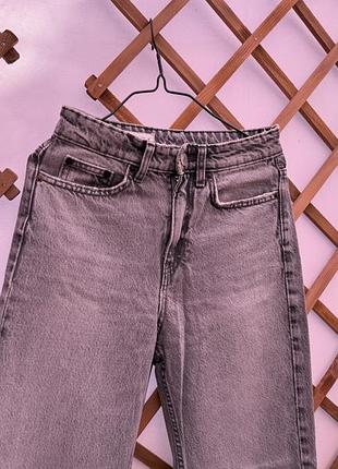 Сірі прямі джинси zara washed grey 34 6