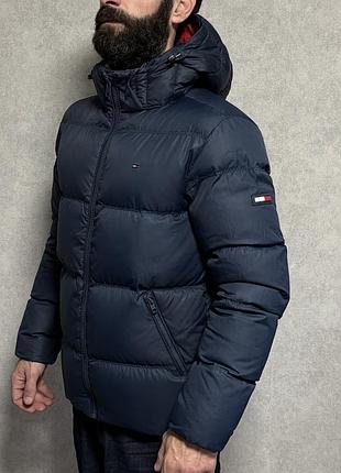 Куртка чоловіча пухова tommy hilfiger, синя, розмір s