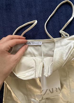 Жіноче боді zara молочного кольору 4