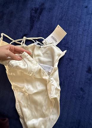 Жіноче боді zara молочного кольору 6