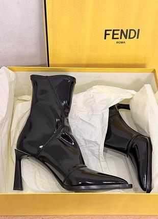 Fendi fframe glossy ankle boots 2